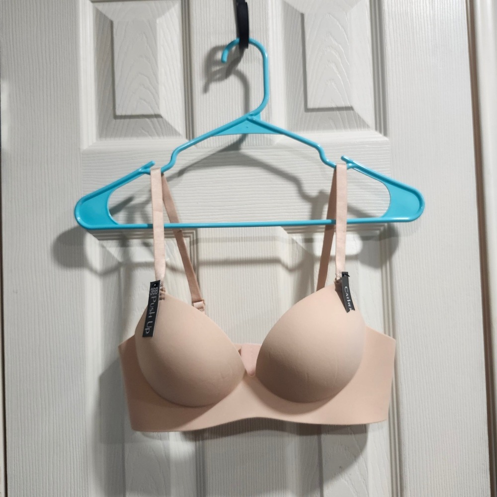 Catherine Malandrino Nude Push Up Bra Wireless Seamless Beige 36B RN146342
